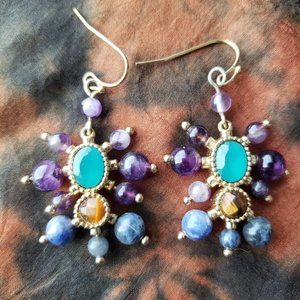 Multi-stone gypsy earrings